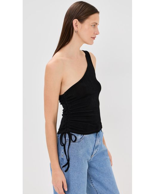 A.Brand Black Diva One Shoulder Top