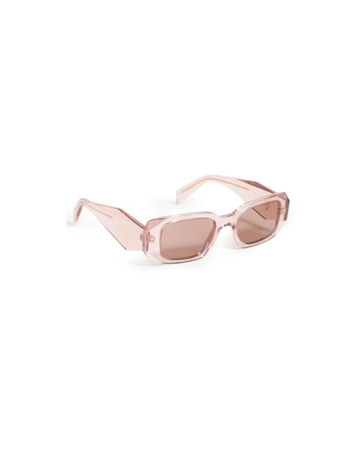 Prada Black Pr 17Ws Rectangular Sunglasses