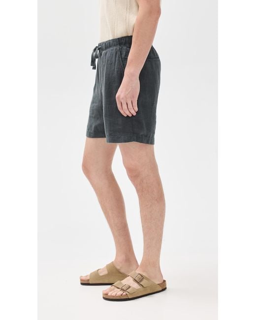Faherty Brand Black Essential Linen Shorts 6.5 for men