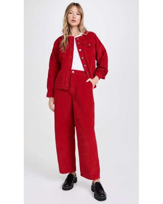 ALIGNE Red Marcus Corduroy Horseshoe Trousers