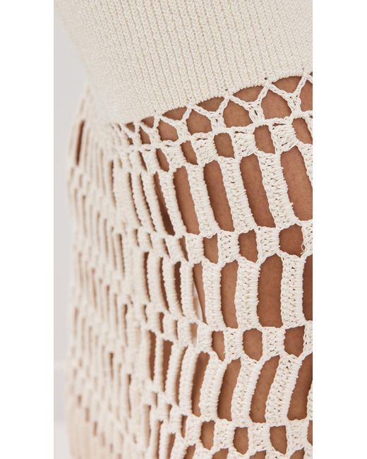 AMUR Natural Archie Fringe Crochet Midi Dress