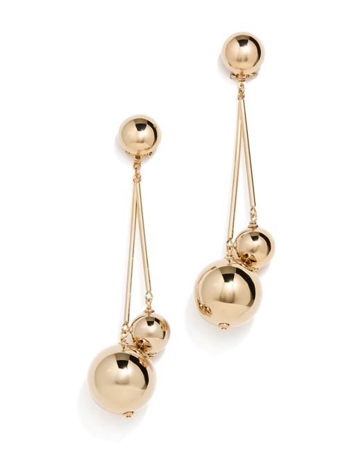 Carolina Herrera White Double Ball Earrings