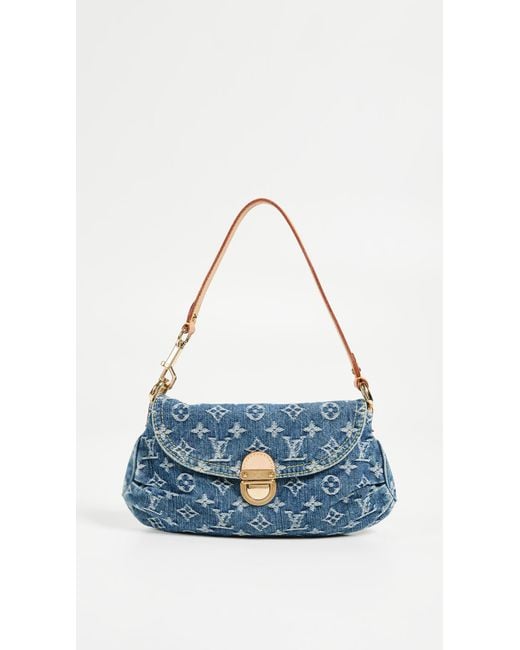 What Goes Around Comes Around Blue Louis Vuitton Denim Pleaty Mini Shoulder Bag