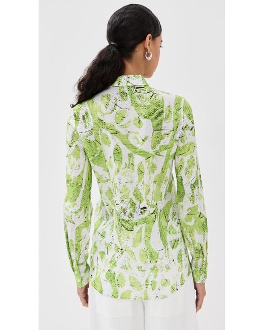 Stella Jean Green Printed Button Up
