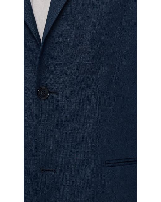 NN07 Blue Timo Linen Blazer for men