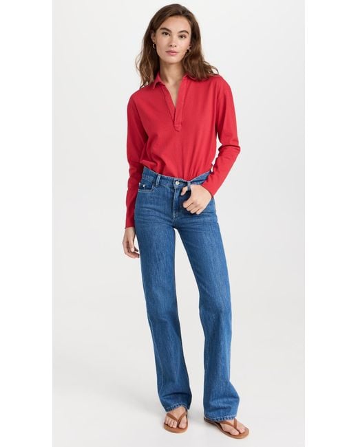 Frank & Eileen Red Popover Henley