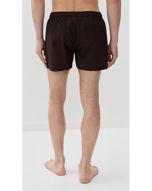 AUTO-REPLY Black Solid Sebastian Swim Trunks 4 for men