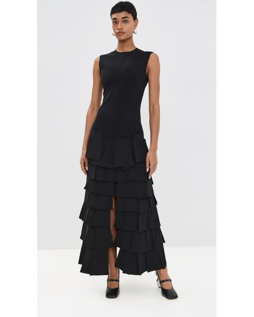 A.W.A.K.E. MODE A. W.A. K.E. Mode Sleeveless Dress With Laser Cut Elements  in Black | Lyst