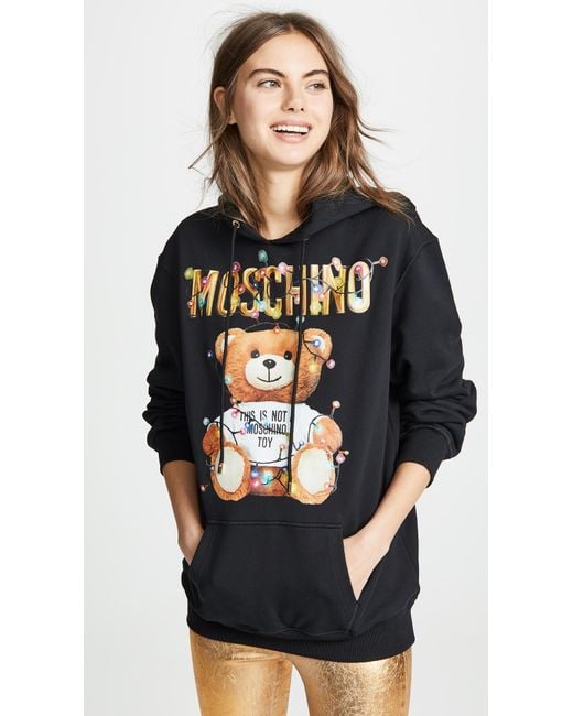 Moschino Black Christmas Lights Bear Hoodie