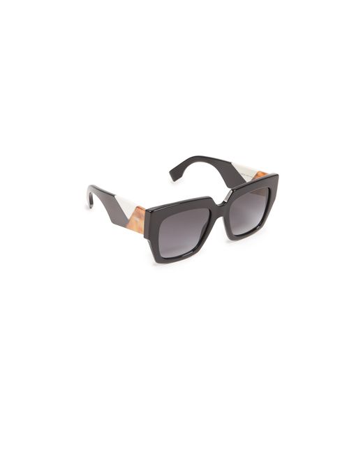 Fendi Square Colorblock Sunglasses | Lyst