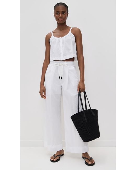 Stateside White Voile Cropped Button Cami