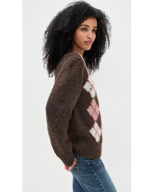 DUNST Black Baby Alpaca Argyle Sweater