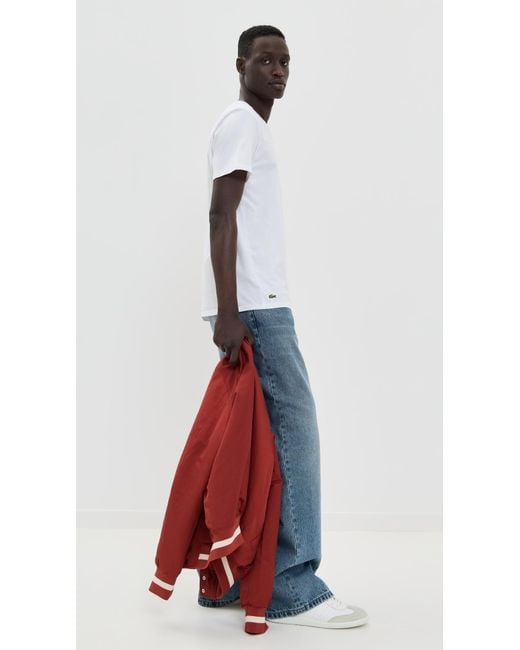 Lacoste White Cotton Undershirt Crew Tee 3 Pack for men