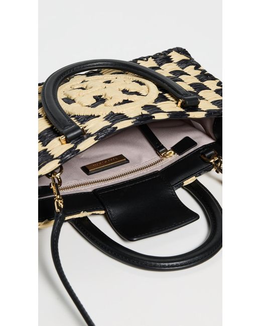 Tory Burch Black Ella Hand Crocheted Top Handle Bag