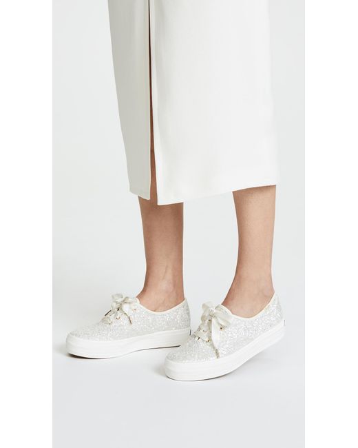 Keds Canvas X Kate Spade New York Triple Sneakers in Cream (White) | Lyst