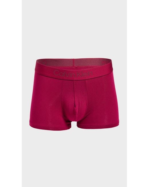 Calvin Klein Red Ultra Soft Modal Trunks 3 Pack for men