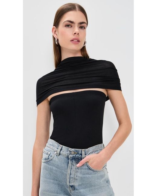 Helmut Lang Black Soft Cloud Sash Top