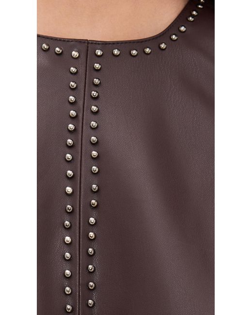 Saylor Damian Faux Leather Mini Dress in Brown | Lyst