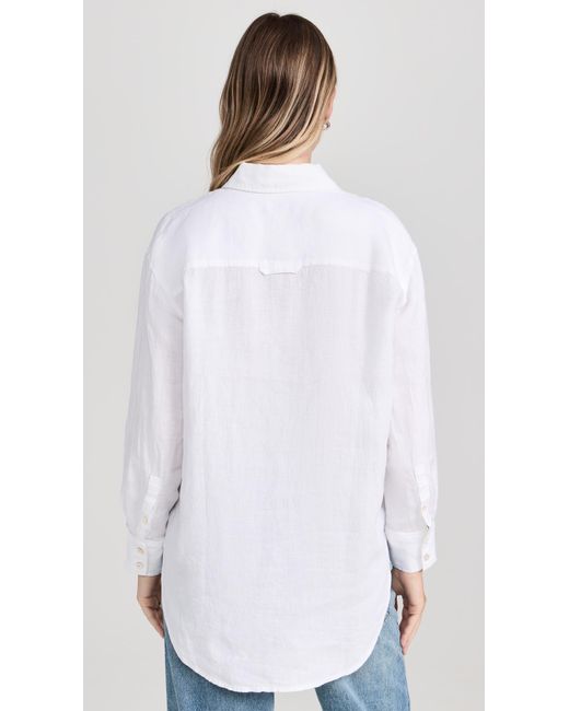 Ayr White The Deeper End Shirt In Linen
