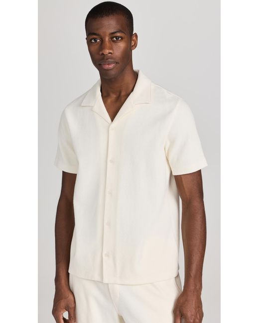 Vince Natural Boucle Button Down Shirt for men