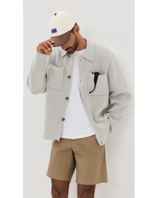 Les Deux Gray Fischer Cotton Milano Overshirt for men