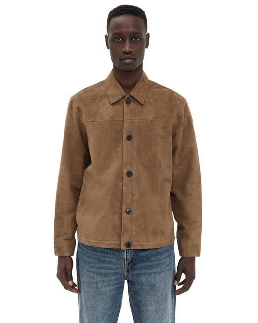 Club Monaco Nappa Suede Jacket in Brown for Men | Lyst