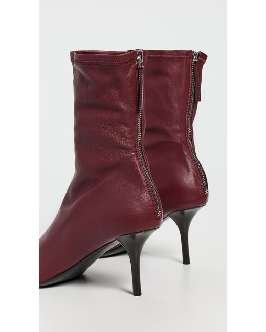 Acne Purple Leather Ankle Booties