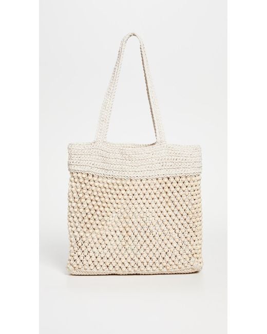 Madewell Natural The Beaded Crochet Tote Bag