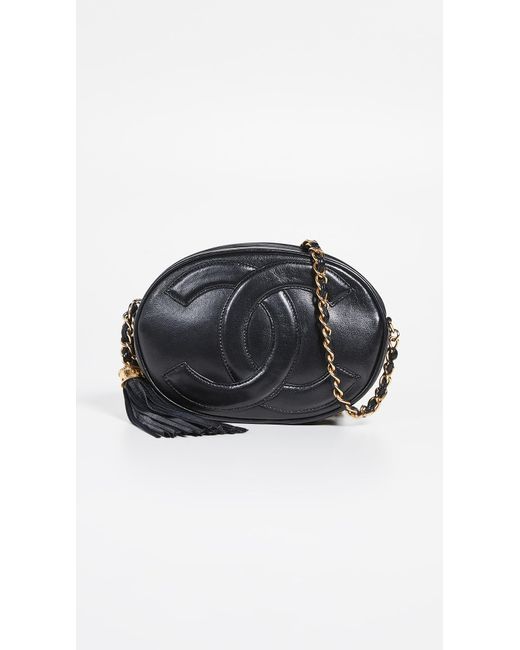 What Goes Around Comes Around Black Chanel Cc Oval Bag