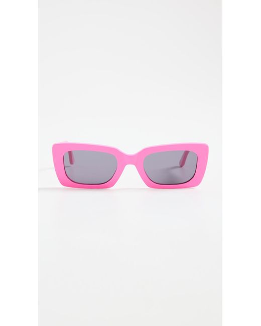 Illesteva Wilson Hot Pink Sunglasses With Grey Flat Lenses Lyst Canada