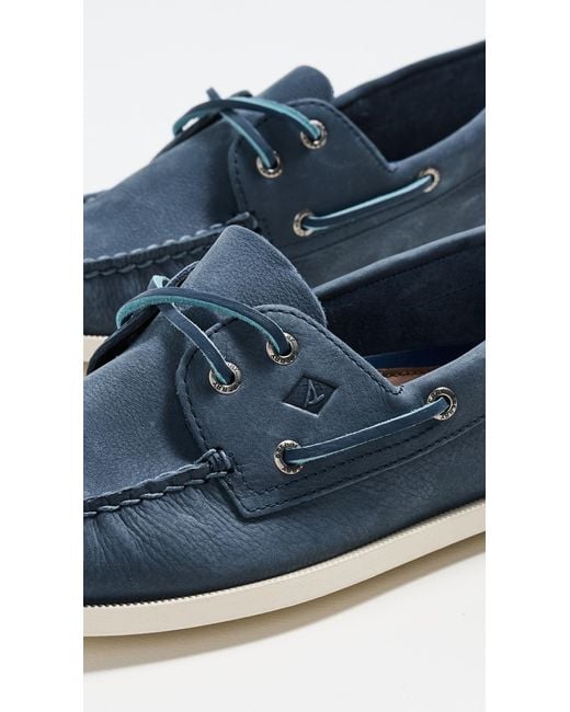 Sperry Top-Sider Blue Authentic Original 2 Eye Nubuck Boat Shoes for men