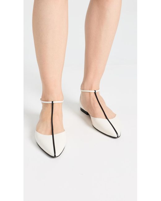 Co. White T-strap D'orsay Flats