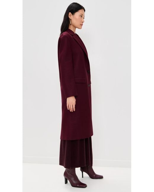 Harris Wharf London Purple Chester Coat Pressed Wool Coat