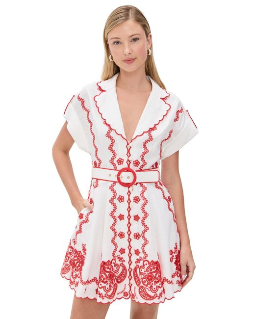 Zimmermann Lucky Embroidered Mini Dress | Lyst Zimmermann Lucky Embroidered Mini Dress | Lyst