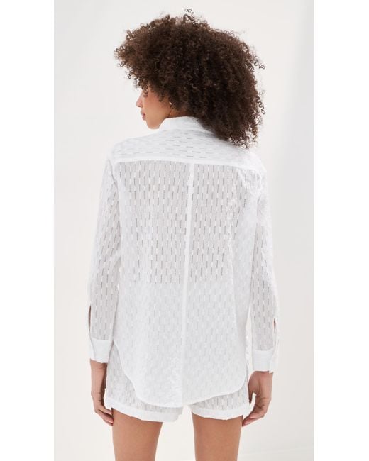 Le Bos White Cecelia Eyelet Button Down