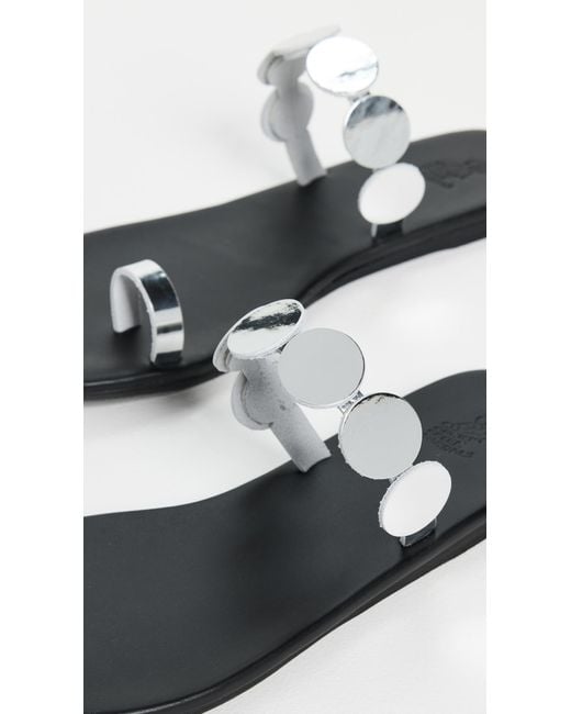 Ancient Greek Sandals Black Calisto Mirror Sandals