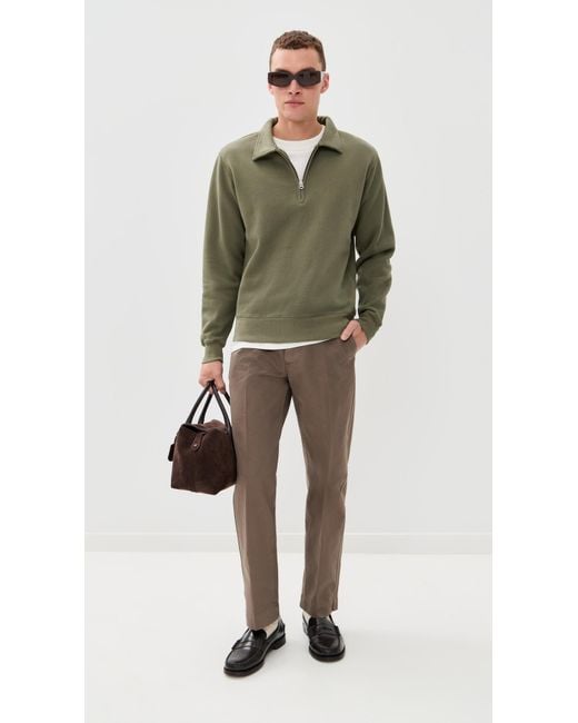 KNICKERBOCKER Green Stadium Loft Knit Quarter Zip for men