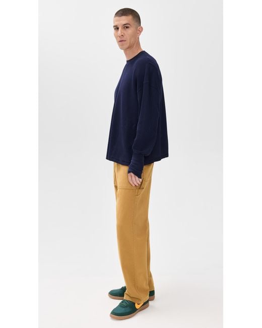 Nicholas Daley Blue Waffle Crew Neck Shirt for men