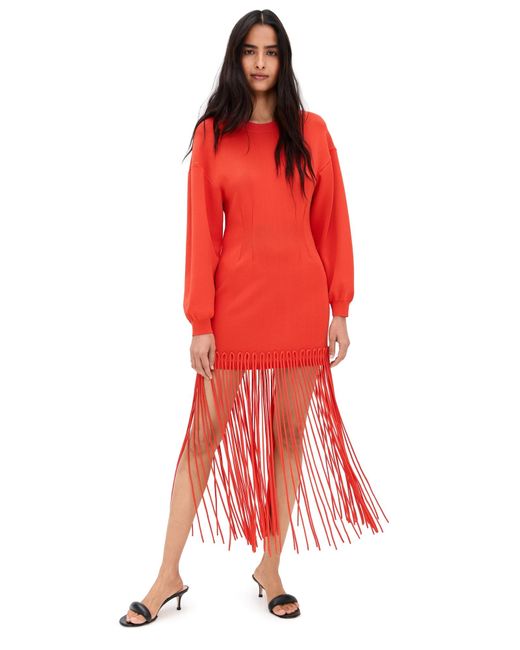 Simon Miller Wallis Knit Fringe Dress in Red | Lyst