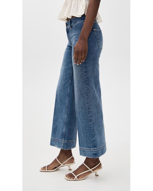 Alice + Olivia Blue Slay Clean Wide Leg Ankle Jeans