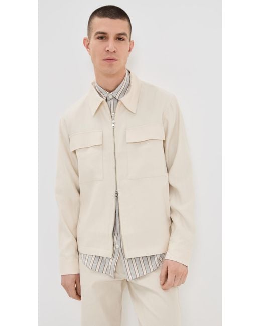 NN07 Natural Alban Linen Zip Jacket for men