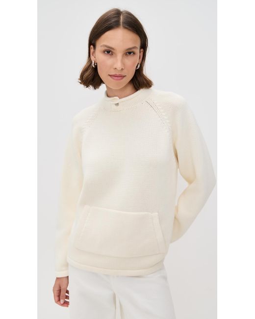 Still Here White Snap Collar Sweater