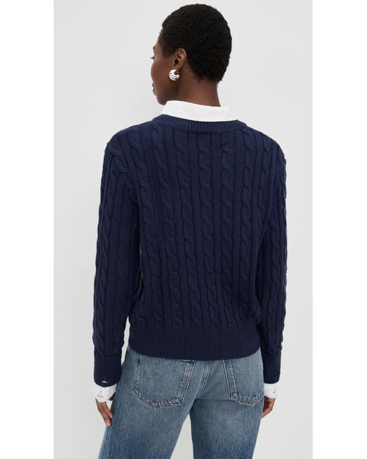 Lioness Blue Coastal Cable Knit Pullover
