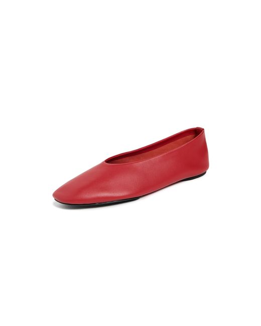 St. Agni Red Soft Glove Ballet Flats