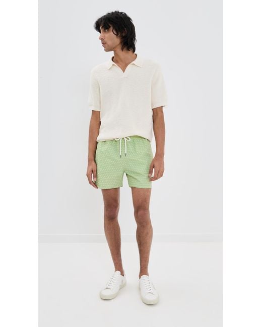 Frescobol Carioca Green Rio Swim Shorts Ipanema Micro Print 4 for men