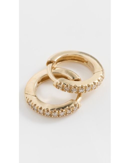 ISA GRUTMAN Multicolor Mini Diamond Huggie Hoops