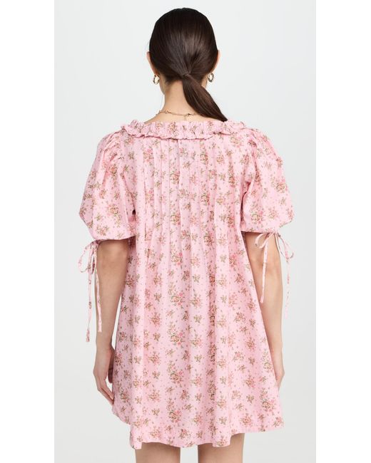 Damson Madder Pink Jemima Ruffle Mini Dress