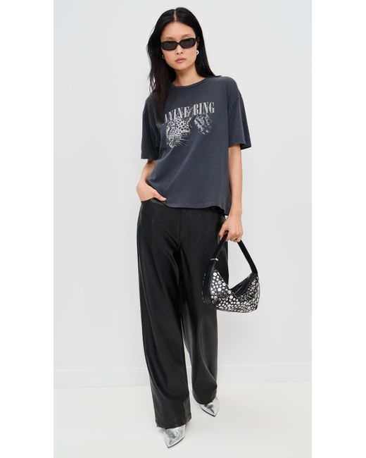 Anine Bing Black Leopard Cohen Tee
