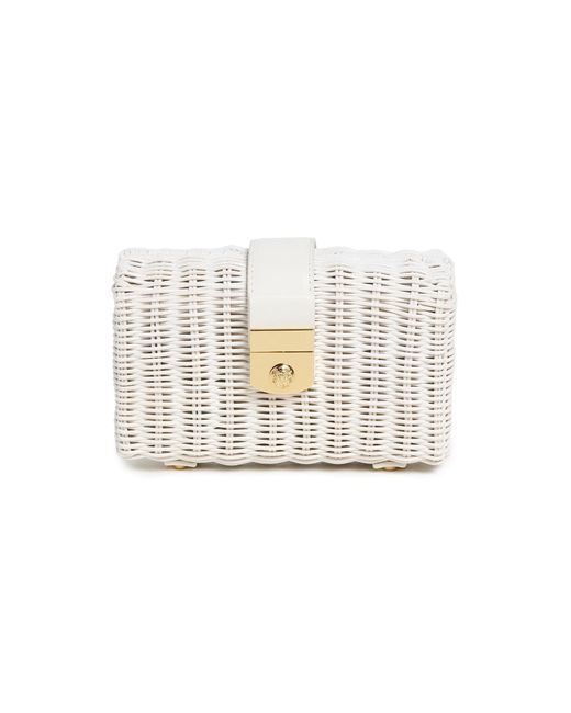 Veronica Beard White Lock Box Clutch