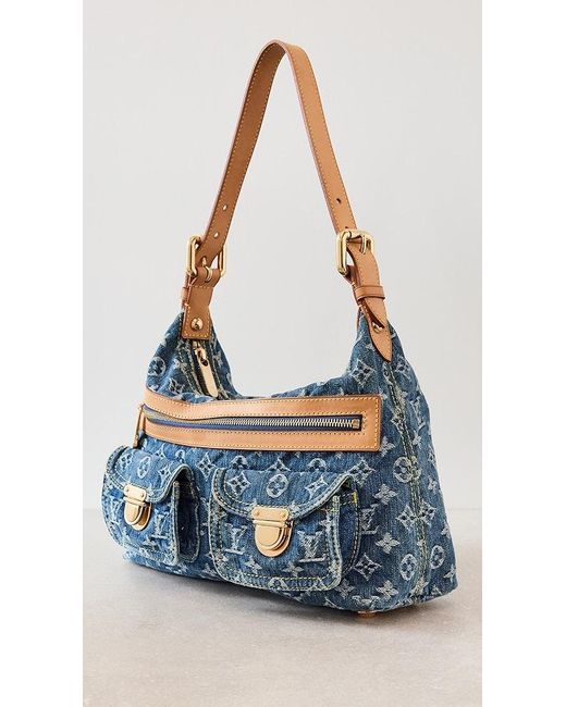 Authentic Louis Vuitton Monogram Blue Denim GM Baggy Shoulder/Cross Body Bag